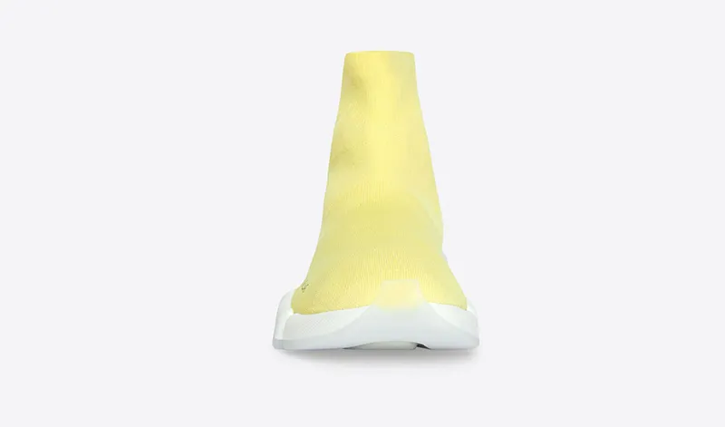 Balenciaga Speed Trainers 2.0 Clear Sole Sneakers Geel