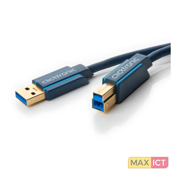 CLICKTRONIC GOOBAY USB 3.0 A/B USBKABEL 0,5 M USB 3.2 GEN 1 (3.1 GEN 1) USB A USB B ZWART
