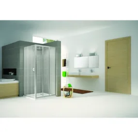 Elba P 80 schuifdeur verstelbaar 78-82 cm glas met motief wit