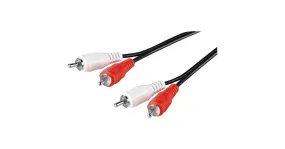 goobay 2x Tulp kabel (Zwart, 5 meter, Stereo)
