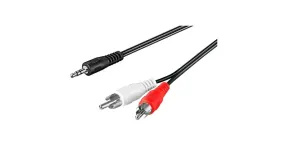 goobay 3,5 mm Jack > 2x Tulp kabel (Zwart, 5 meter, Stereo)