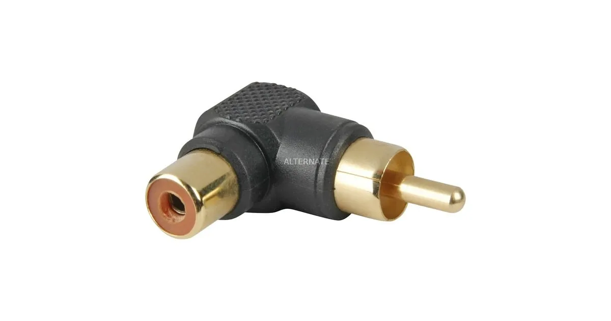 goobay Adapter RCA > RCA (Zwart, 90º hoek)