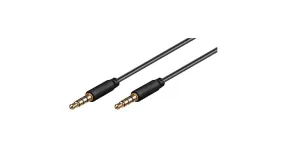 goobay AUX audio connector kabel, 3,5mm stereo (Zwart, 1,5 meter)