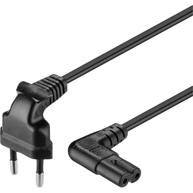 goobay Eurostekker > C7 90° kabel (Zwart, 3 meter)