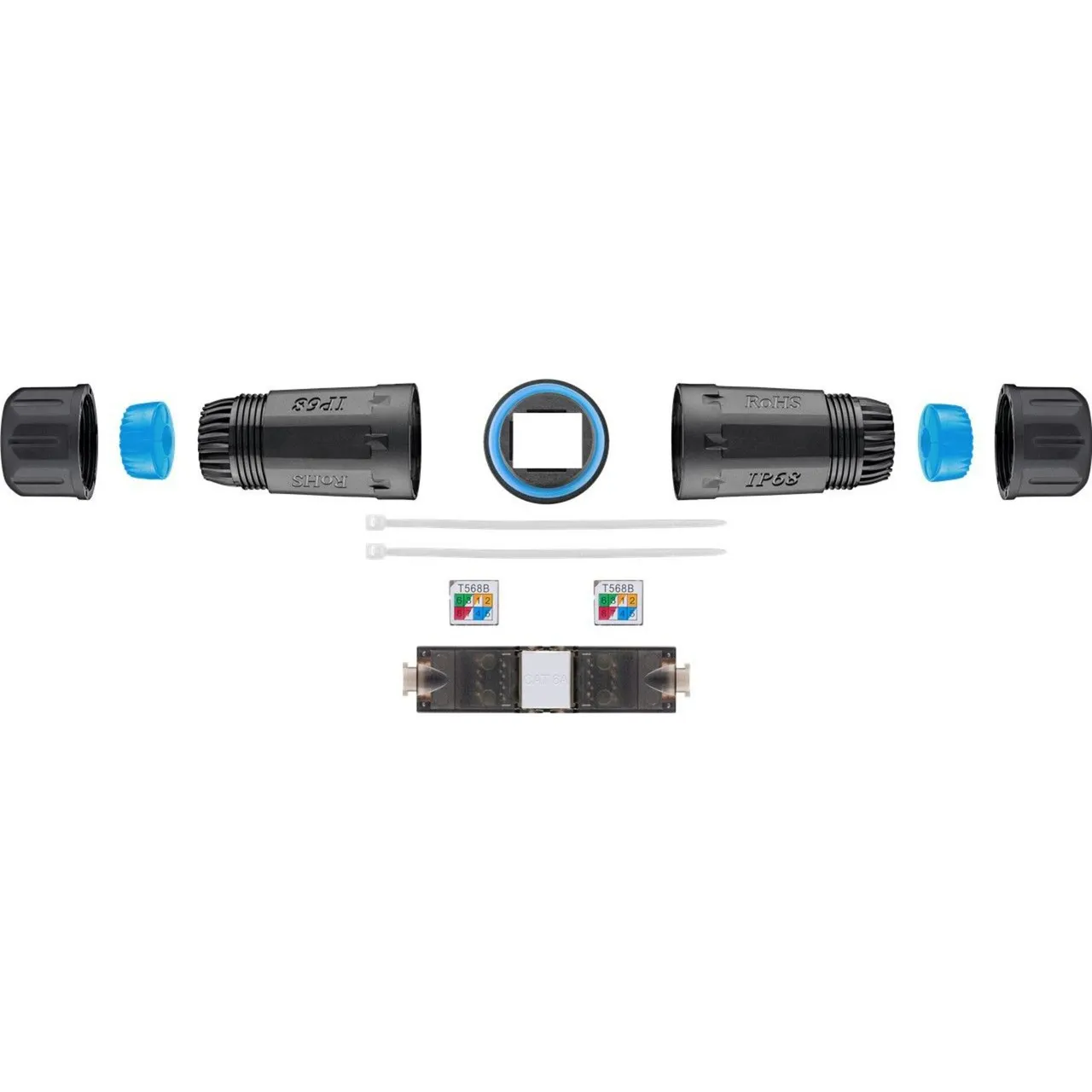 goobay Kabelconnector koppeling (Zwart)