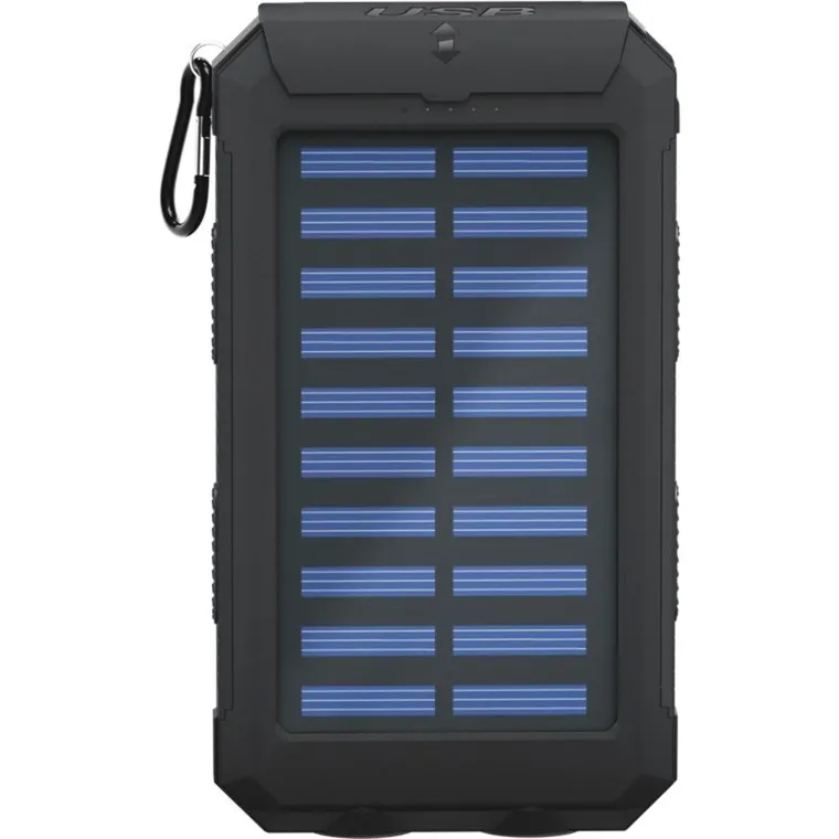 GOOBAY OUTDOOR POWERBANK 8.0 MET ZONNEPANEEL  (ZWART, 8.000 MAH, 2X USBA)