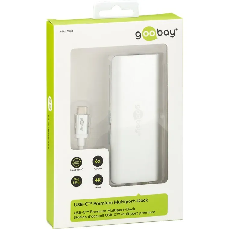 GOOBAY USBC MULTIPORT ADAPTER HDMI 4K30HZ + PD 60W (ALUMINIUM, HDMI | USB | CR | RJ45 | PD)
