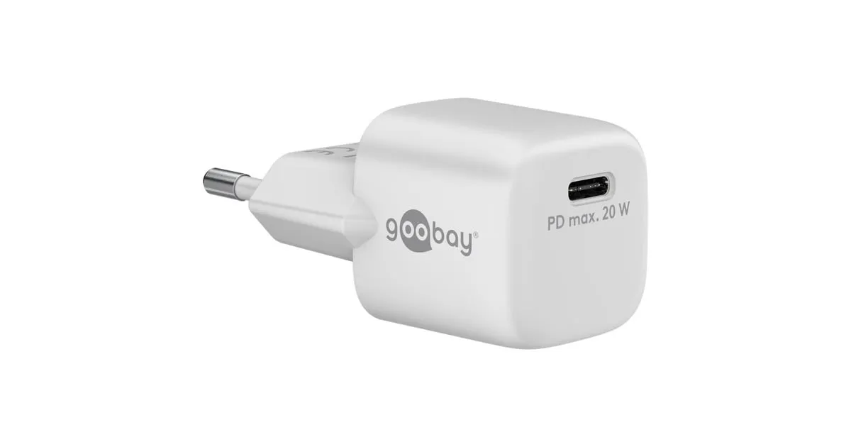 GOOBAY USBC PD GAN SNELLADER NANO (20 W)  (WIT, 1X USBC, POWER DELIVERY 3.0)