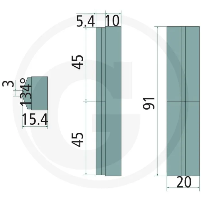 HEAVY DUTY ROTORKOPEGTAND LINKS 2 PLATEN  DIKTE 15MM