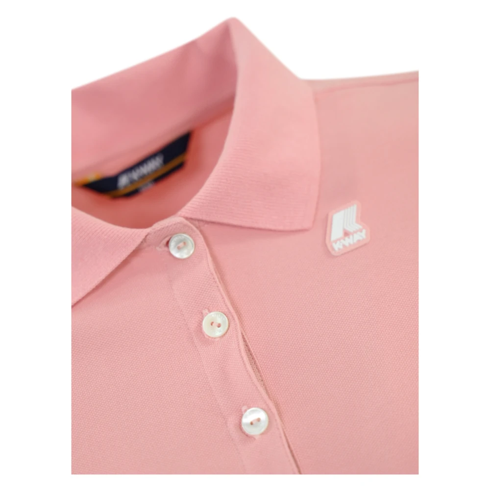 KWAY KATOENEN POLOSHIRT KORTE MOUW ROZE PINK DAMES