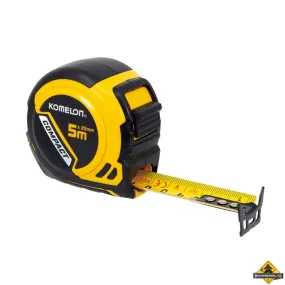 Komelon rolbandmaat Compact, 8mx25mm, staal/nylon gecoate band, 2-zijdig bedrukt