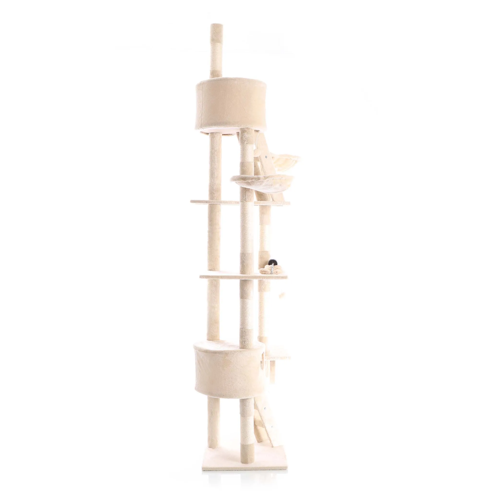 KRABPAAL 240260CM BEIGE PLAFONDHOOGTE MET SISAL, HUISJES EN HANGMATTEN KLIMPAAL KRABBOOM KATTEN