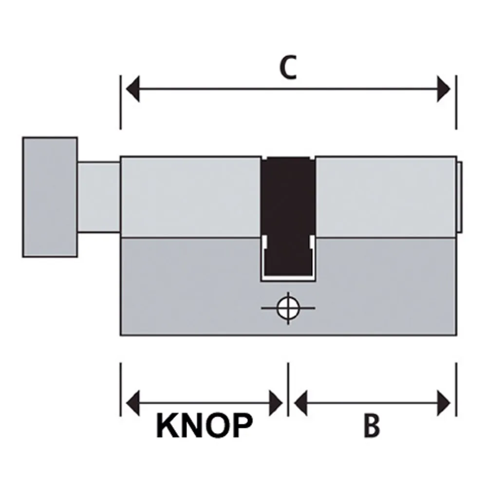 MAUER KC8NW4NI3 SL 36/41=77 DUBBELE KNOPCILINDER