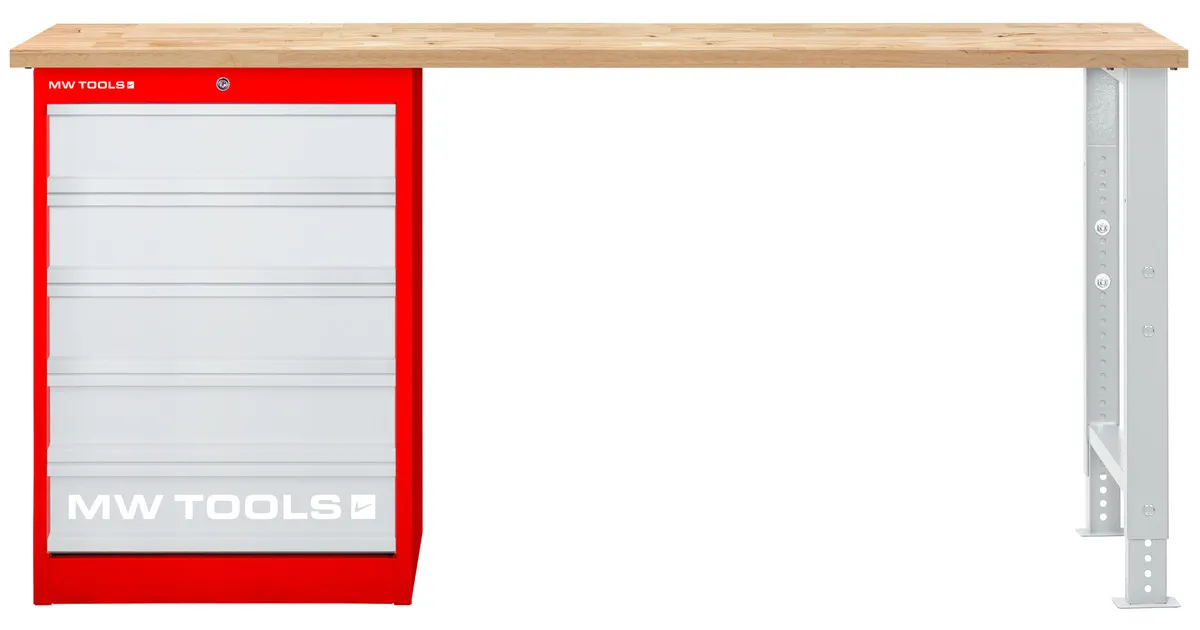 Modulaire werkbank Rubberwood met ladekast 5L 2000 mm MW Tools