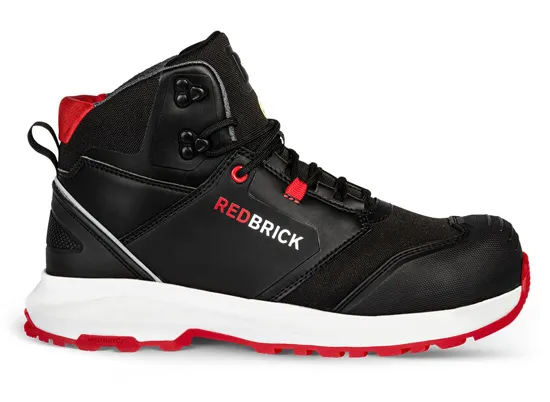 REDBRICK WERKSCHOEN HOOG PULSE OVERNOSE HIGH S3 ZWART/ROOD MAAT 44