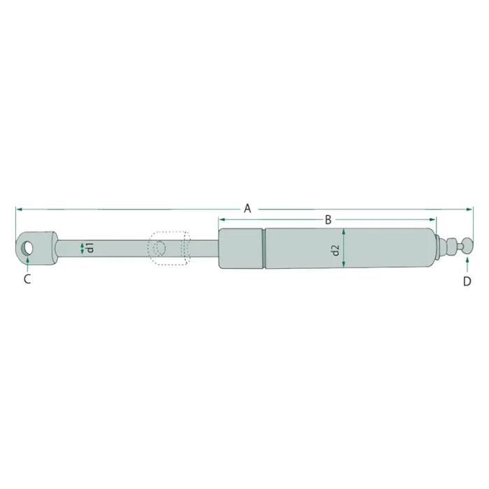 STABILUS GASDRUKVEER 260MM  240N (6MM/8MM)