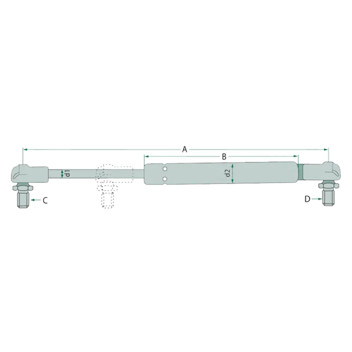 STABILUS GASDRUKVEER 500MM  350N (10MM/10MM)