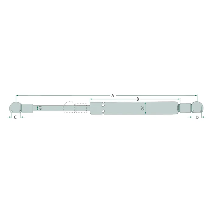 STABILUS GASDRUKVEER 562MM  440N (10MM/10MM)