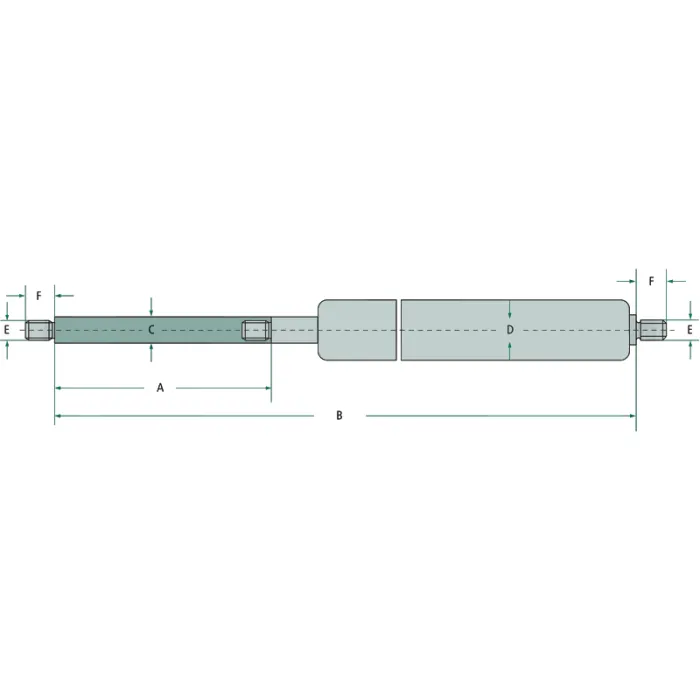 STABILUS GASDRUKVEER 804,5MM  800N (M8 X 12)