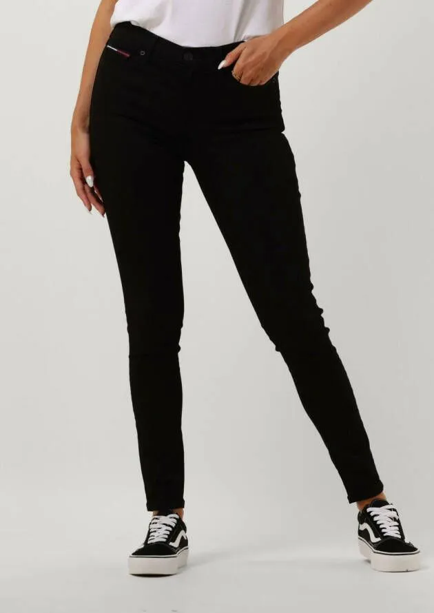 TOMMY JEANS SKINNY FIT JEANS NORA MR SKNY MET LOGOBADGE & BORDUURSELS