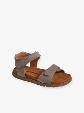 Vertbaudet  Leren kindersandalen met klittenband - zandbeige